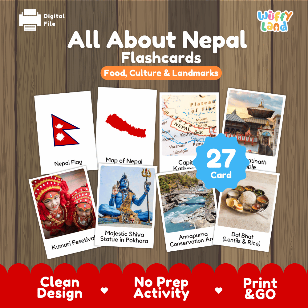 All About Nepal Flashcards Food Culture and Landmarks Printable