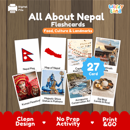 All About Nepal Flashcards Food Culture and Landmarks Printable