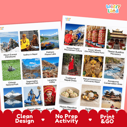 All About Nepal Flashcards Food Culture and Landmarks Printable