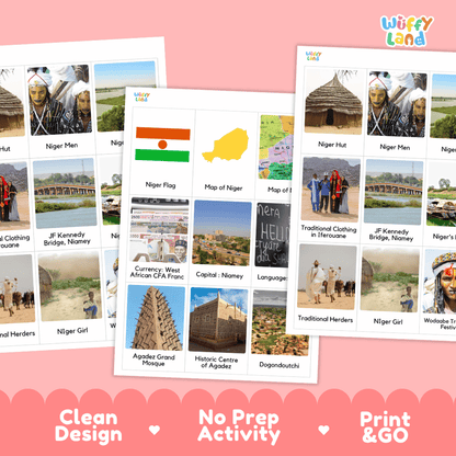 All About Niger Flashcards Food, Culture and Landmarks Print and Go Worksheets