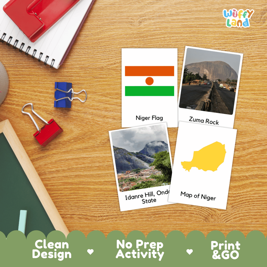 All About Nigeria Flashcards Food, Culture and Landmarks Print and Go Worksheets