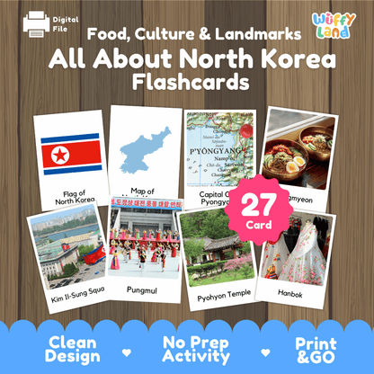 All About North Korea Flashcards | Food, Culture, and Landmarks Geography Activity