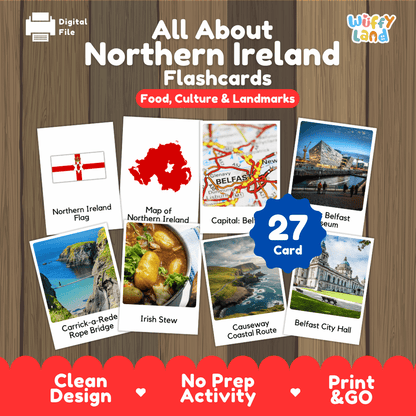 All About Northern Ireland Flashcards Food Culture and Landmarks Printable Cards