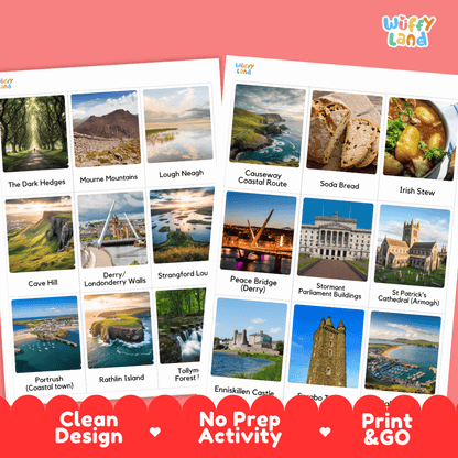 All About Northern Ireland Flashcards Food Culture and Landmarks Printable Cards