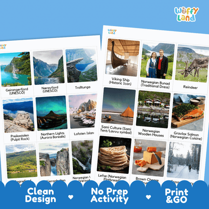 All About Norway Flashcards Food Culture and Landmarks Printable