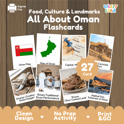 All About Oman Flashcards | Food, Culture, and Landmarks Geography Activity
