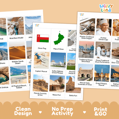 All About Oman Flashcards | Food, Culture, and Landmarks Geography Activity