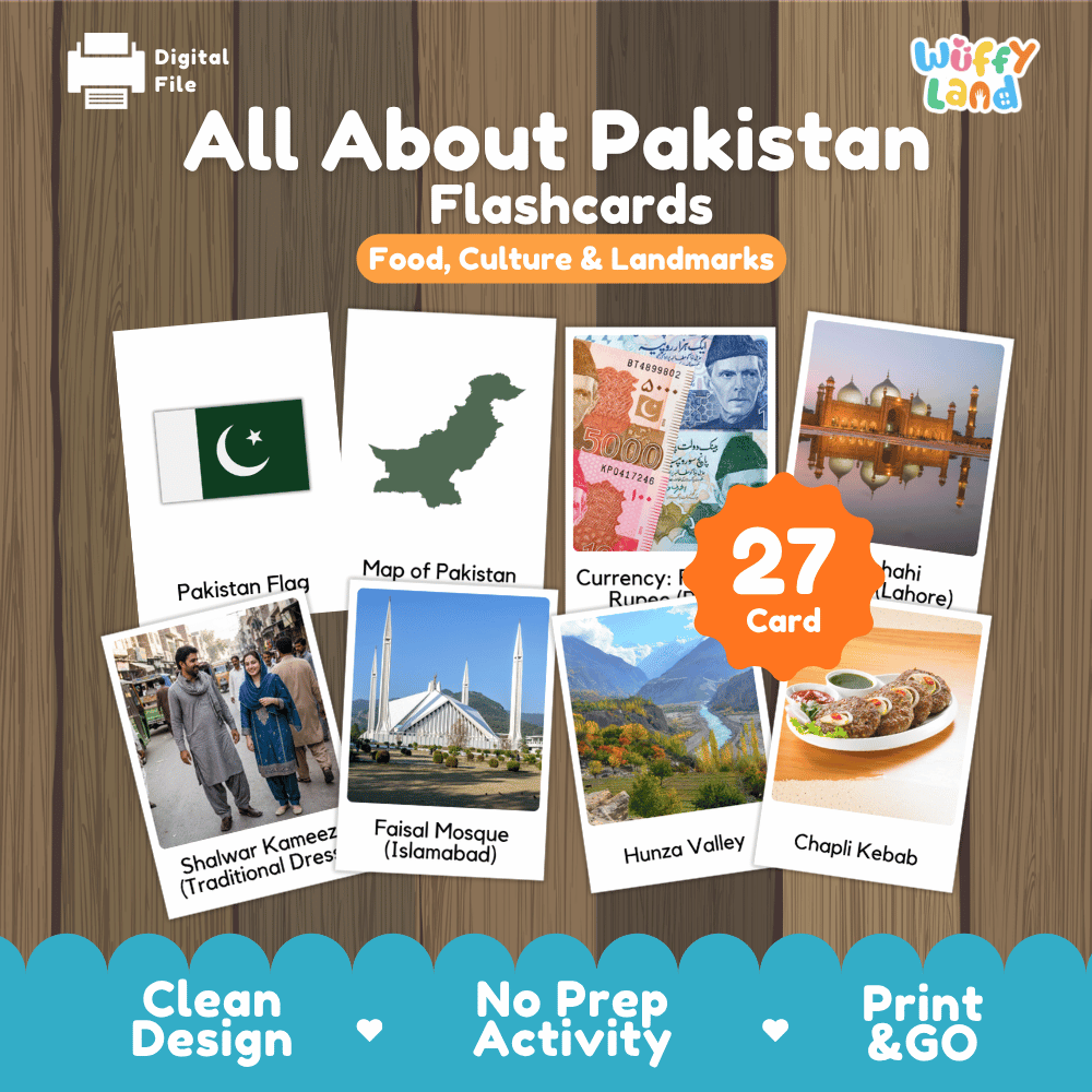 All About Pakistan Flashcards Food Culture and Landmarks Printable