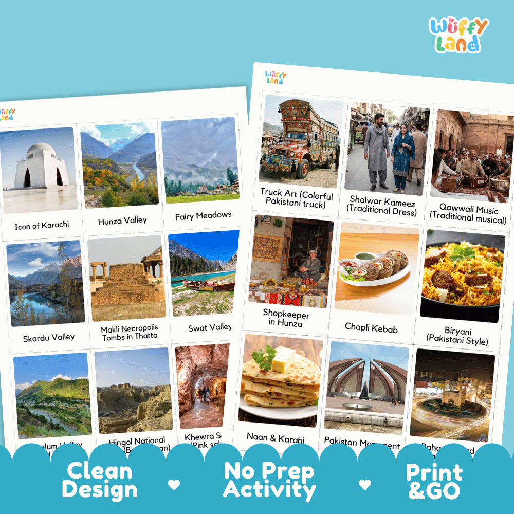 All About Pakistan Flashcards Food Culture and Landmarks Printable