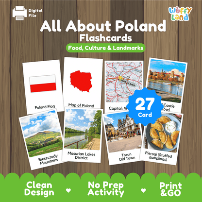 All About Poland Flashcards Food Culture and Landmarks Printable