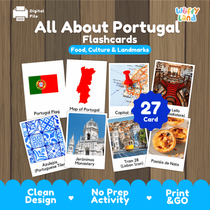 All About Portugal Flashcards Food Culture and Landmarks Printable