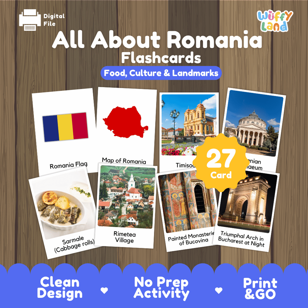 All About Romania Flashcards Food Culture and Landmarks Printable