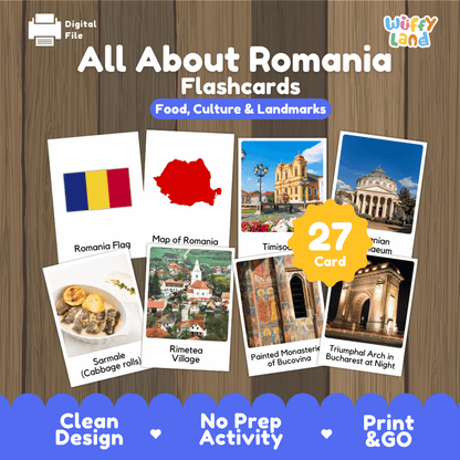 All About Romania Flashcards Food Culture and Landmarks Printable