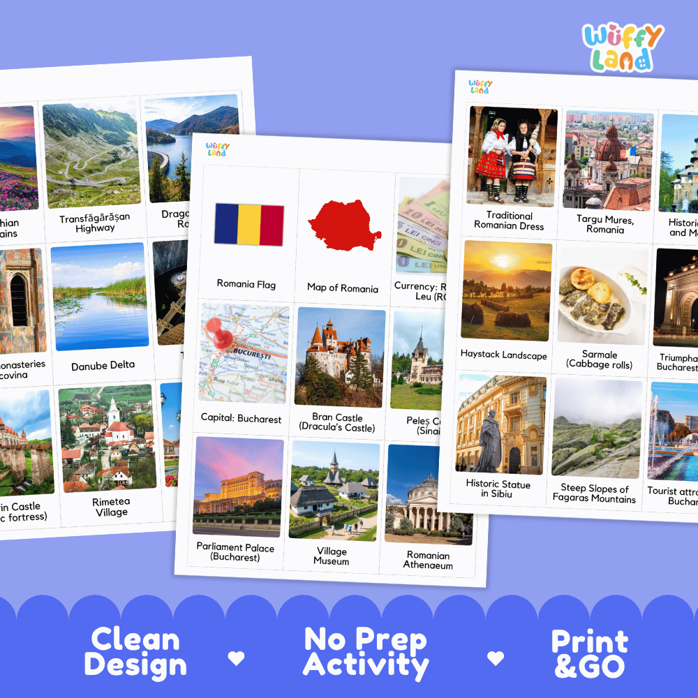 All About Romania Flashcards Food Culture and Landmarks Printable