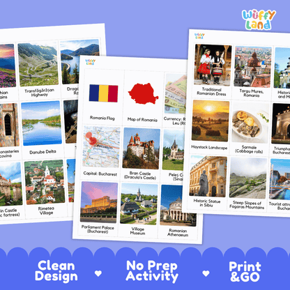 All About Romania Flashcards Food Culture and Landmarks Printable