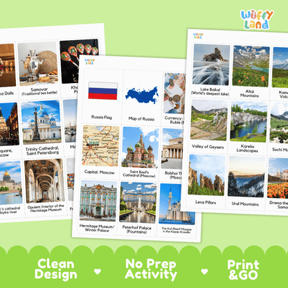 All About Russia Flashcards Food Culture and Landmarks Printable
