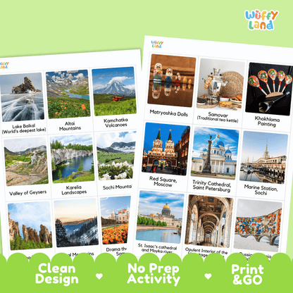 All About Russia Flashcards Food Culture and Landmarks Printable