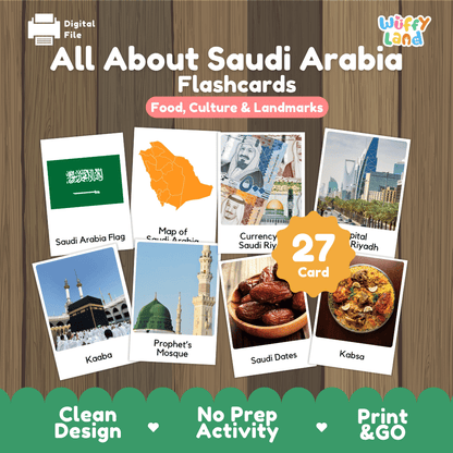 All About Saudi Arabia Flashcards Food, Culture and Landmarks Print and Go Worksheets