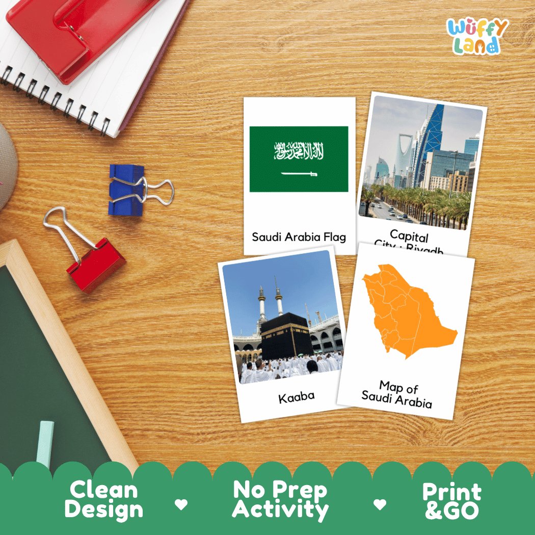 All About Saudi Arabia Flashcards Food, Culture and Landmarks Print and Go Worksheets