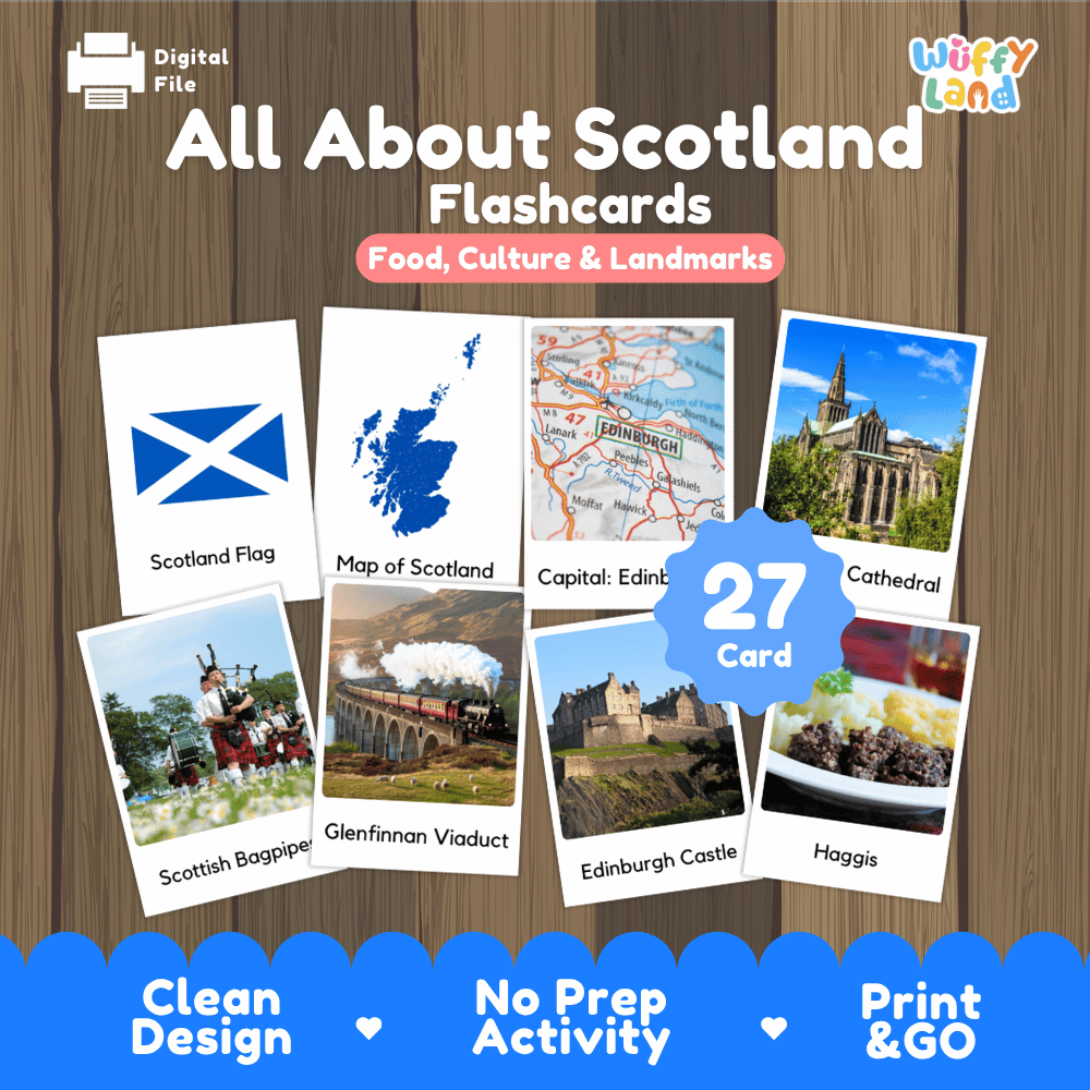 All About Scotland Flashcards Food Culture and Landmarks Printable Cards