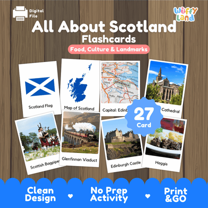 All About Scotland Flashcards Food Culture and Landmarks Printable Cards