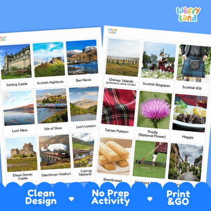 All About Scotland Flashcards Food Culture and Landmarks Printable Cards