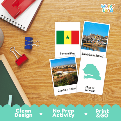 All About Senegal Flashcards Food, Culture and Landmarks Print and Go Worksheets