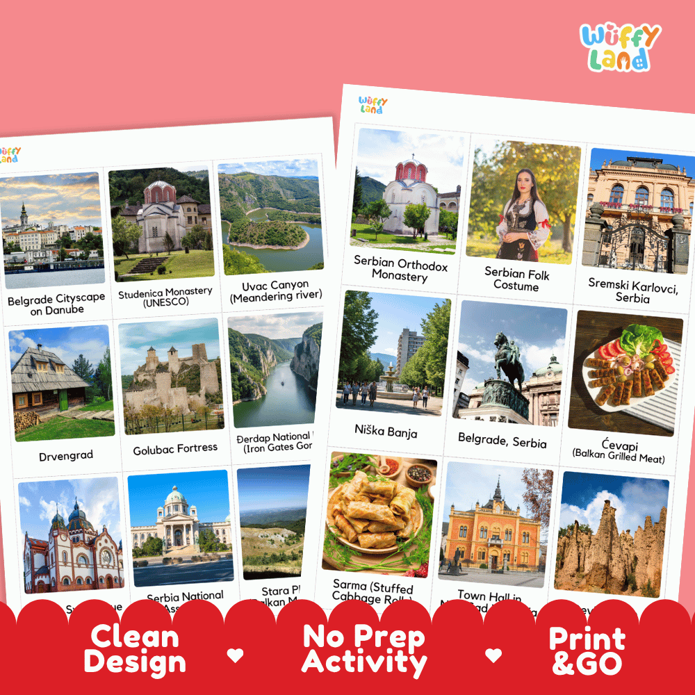 All About Serbia Flashcards Food Culture and Landmarks Printable