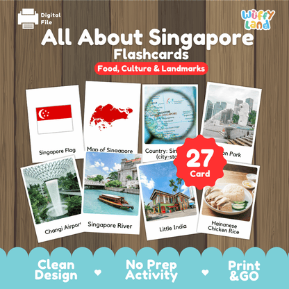 All About Singapore Flashcards Food Culture and Landmarks Printable Cards