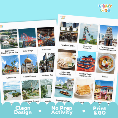 All About Singapore Flashcards Food Culture and Landmarks Printable Cards