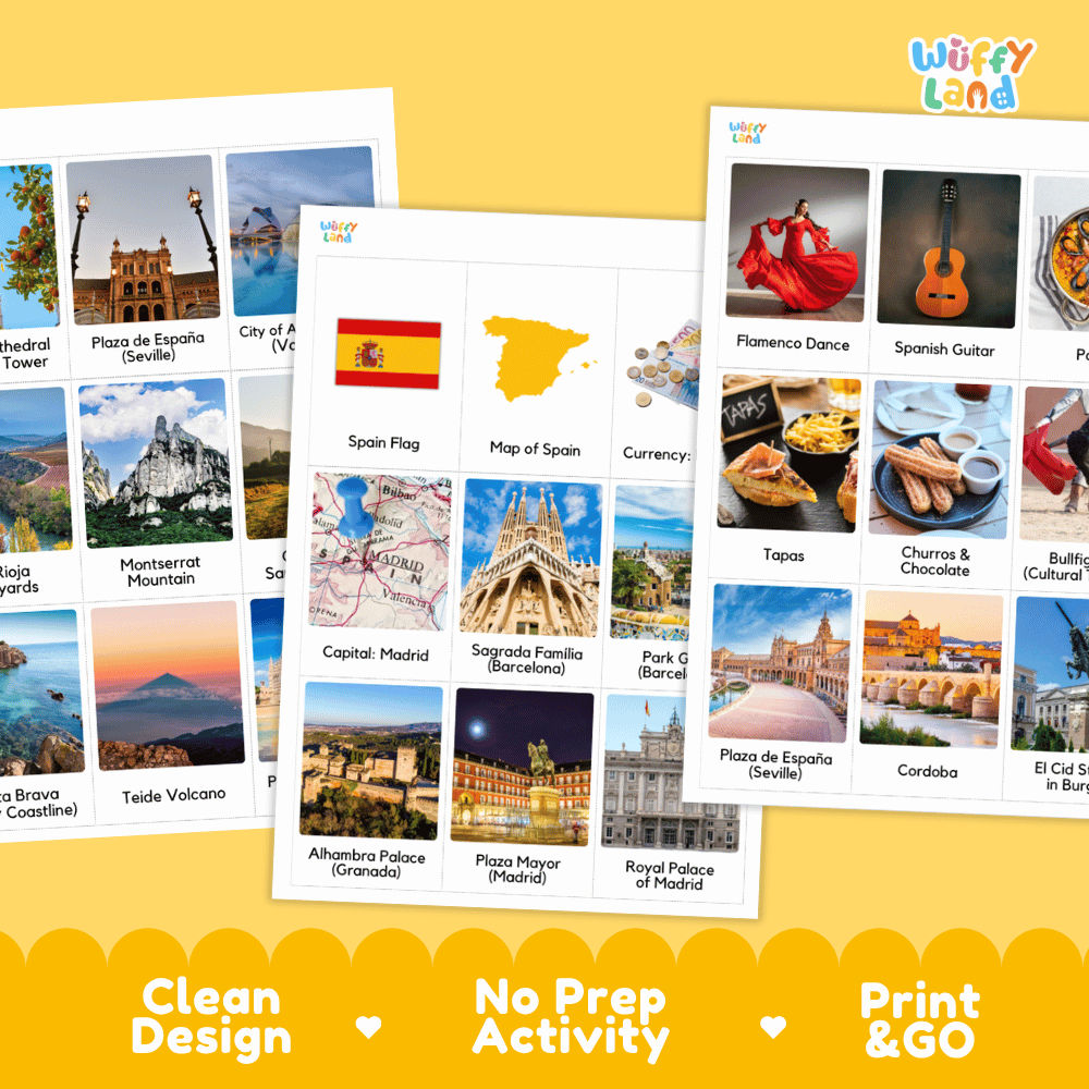 All About Spain Flashcards Food Culture and Landmarks Printable Cards