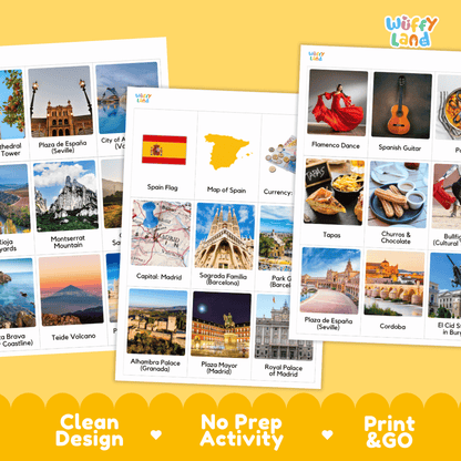 All About Spain Flashcards Food Culture and Landmarks Printable Cards