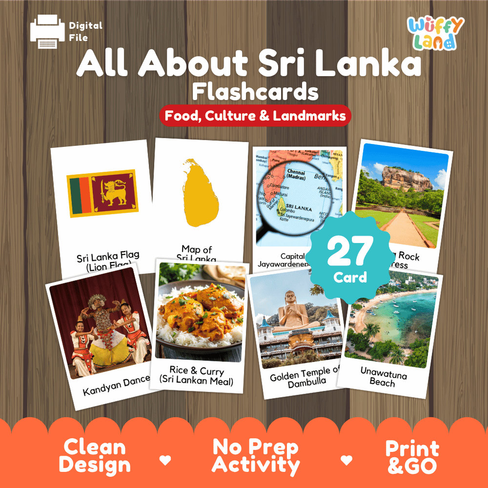 All About Sri Lanka Flashcards Food Culture and Landmarks Printable