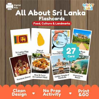All About Sri Lanka Flashcards Food Culture and Landmarks Printable
