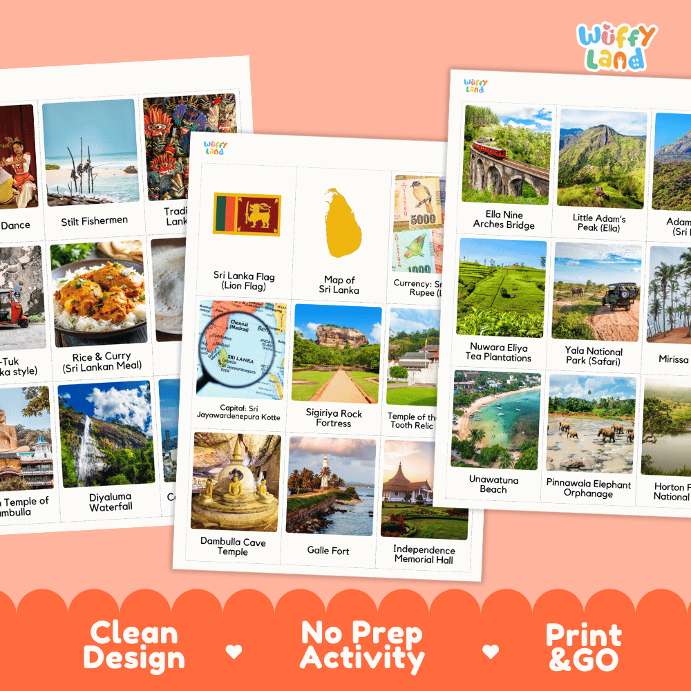 All About Sri Lanka Flashcards Food Culture and Landmarks Printable
