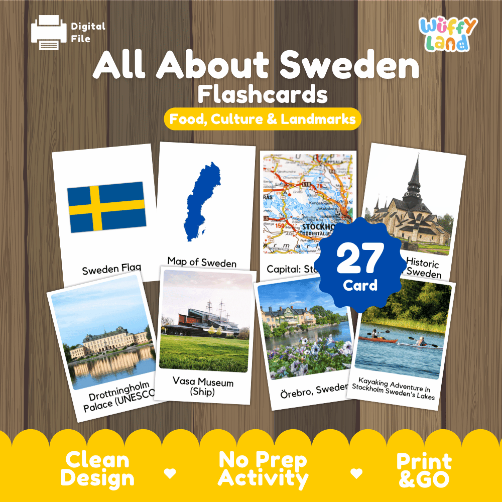 All About Sweden Flashcards Food Culture and Landmarks Printable