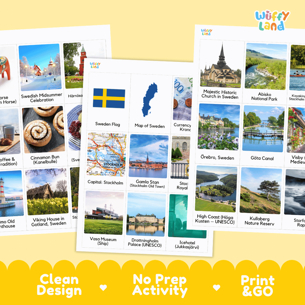 All About Sweden Flashcards Food Culture and Landmarks Printable