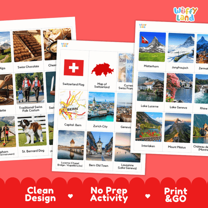 All About Switzerland Flashcards Food Culture and Landmarks Printable Cards