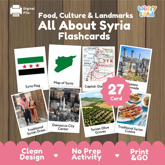 All About Syria Flashcards | Food, Culture, and Landmarks Geography Activity
