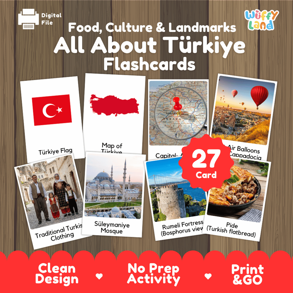 All About Türkiye Flashcards | Food, Culture, and Landmarks Geography Activity