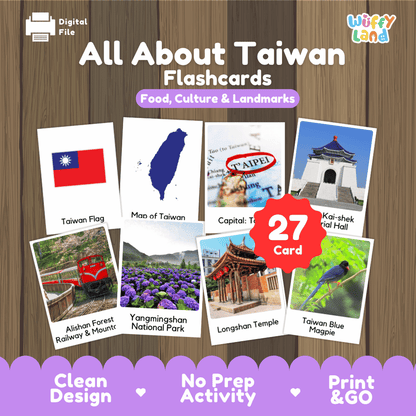 All About Taiwan Flashcards Food Culture and Landmarks Printable Cards