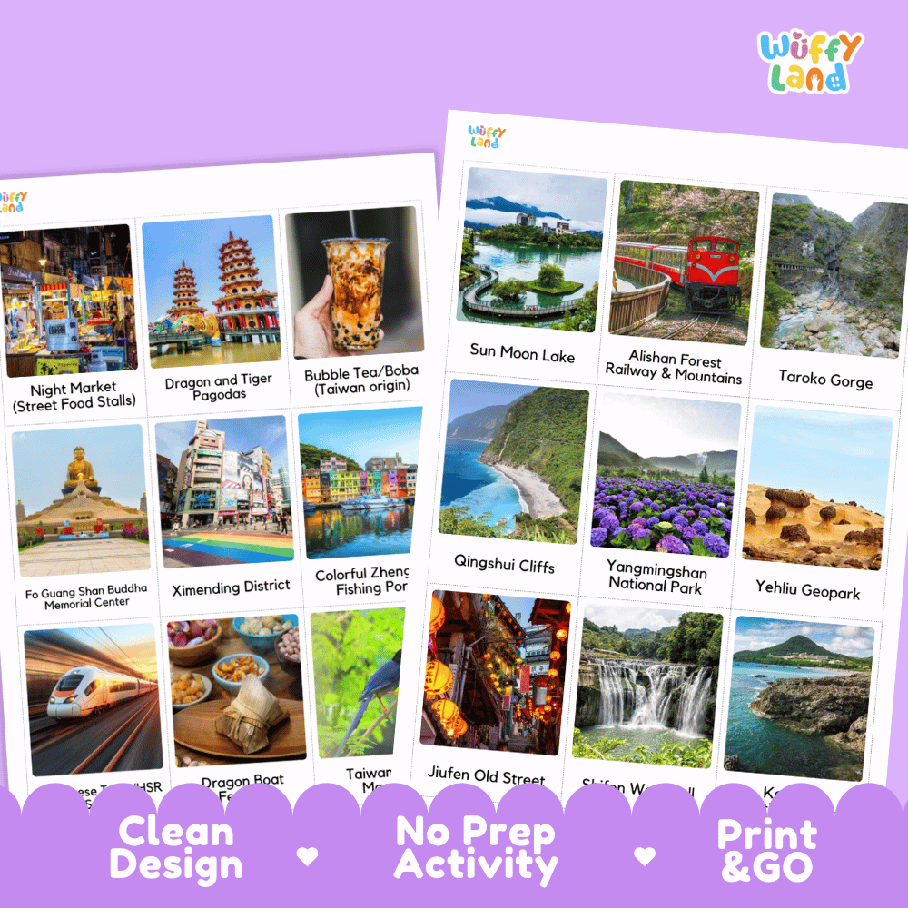 All About Taiwan Flashcards Food Culture and Landmarks Printable Cards