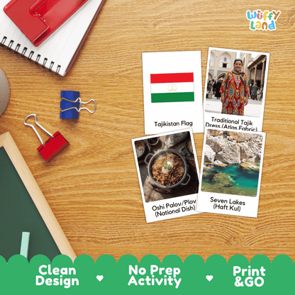 All About Tajikistan Flashcards | Food, Culture, and Landmarks Geography Activity