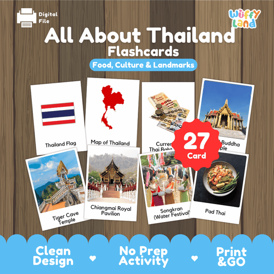 All About Thailand Flashcards Food Culture and Landmarks Printable Cards