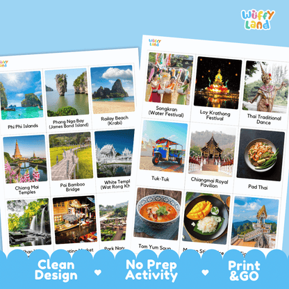 All About Thailand Flashcards Food Culture and Landmarks Printable Cards
