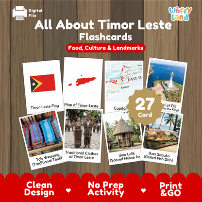 All About Timor Leste Flashcards Food Culture and Landmarks Printable