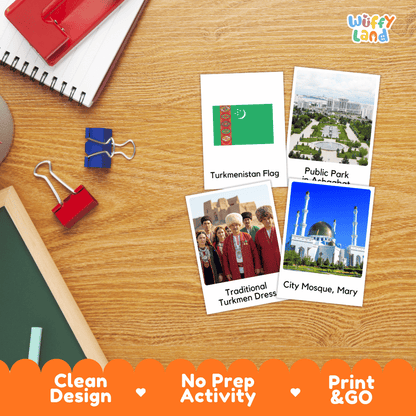 All About Turkmenistan Flashcards | Food, Culture, and Landmarks Geography Activity