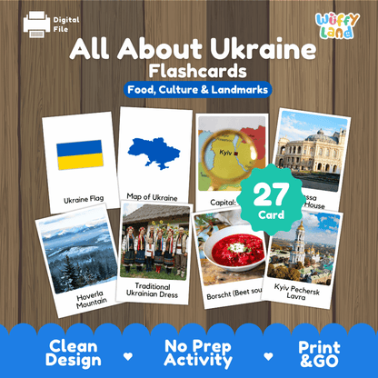 All About Ukraine Flashcards Food Culture and Landmarks Printable