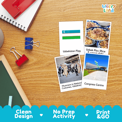 All About Uzbekistan Flashcards | Food, Culture, and Landmarks Geography Activity
