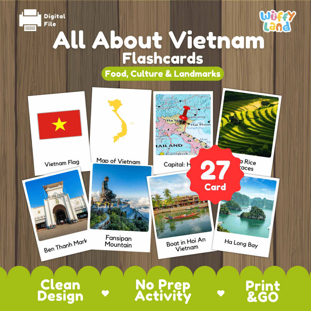 All About Vietnam Flashcards Food Culture and Landmarks Printable Cards